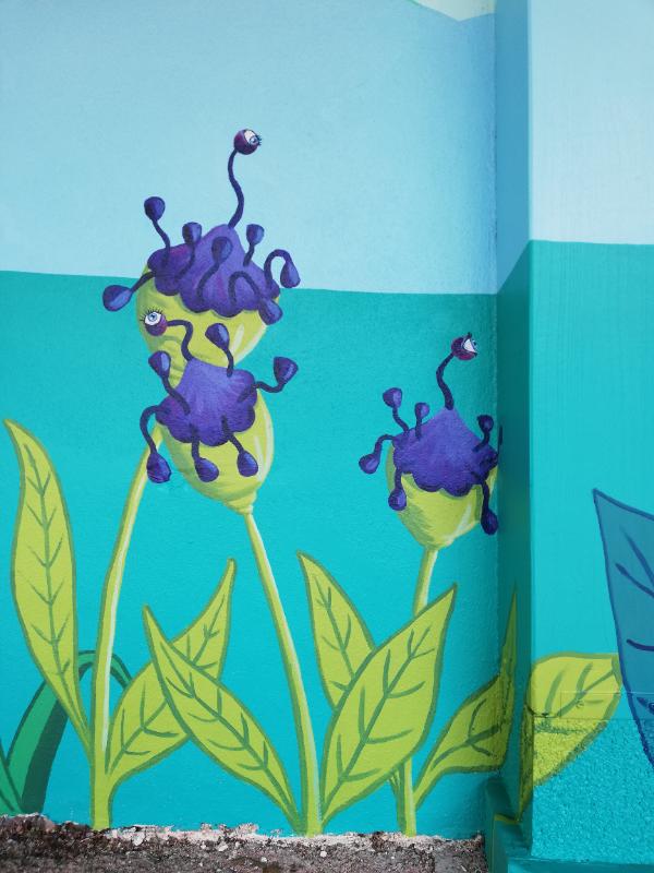 Atelier de fresque participative — La légende du colibri de Pierre Rabhi, Nesmy (5)